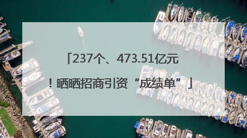237个、473.51亿元！晒晒招商引资“成绩单”